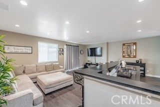 Home Office, Interior, Living room, Recessed Lighting, Wood Texture Flooring