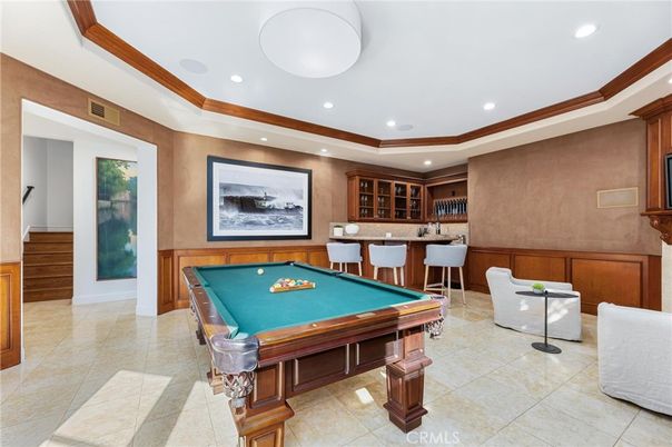 Billiard Table, Game Room, Interior, Recessed Lighting