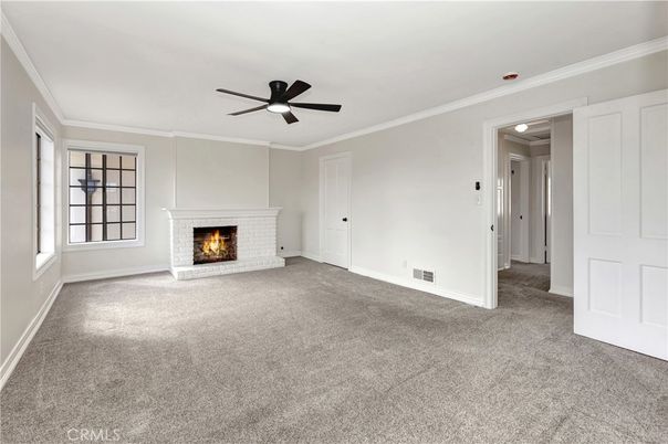 Empty room, Fireplace, Interior