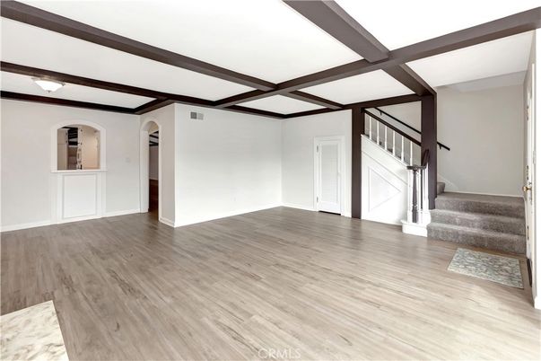 Empty room, Interior, Wooden Beams, Wood Texture Flooring
