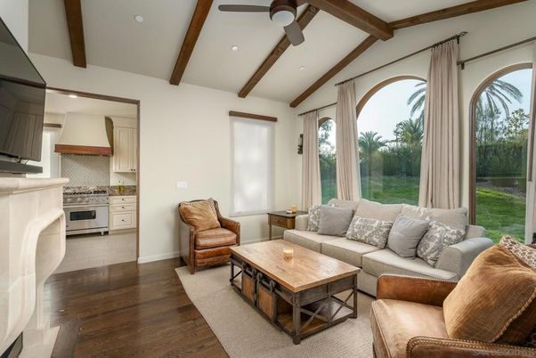 Interior, Kitchen, Living room, Recessed Lighting, Stainless Steel Appliances, Wooden Beams, Wood Texture Flooring