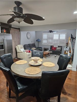 Dining room, Interior, Living room, Recessed Lighting, Stainless Steel Appliances, Wood Texture Flooring