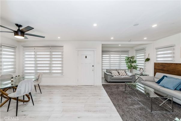 Dining room, Interior, Living room, Recessed Lighting, Wood Texture Flooring