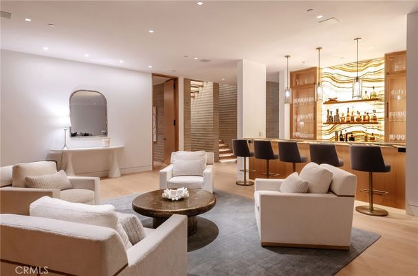 Interior, Living room, Pendant Lights, Recessed Lighting, Wood Texture Flooring