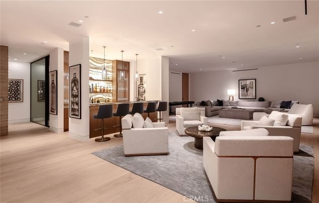 Interior, Living room, Pendant Lights, Recessed Lighting, Wood Texture Flooring