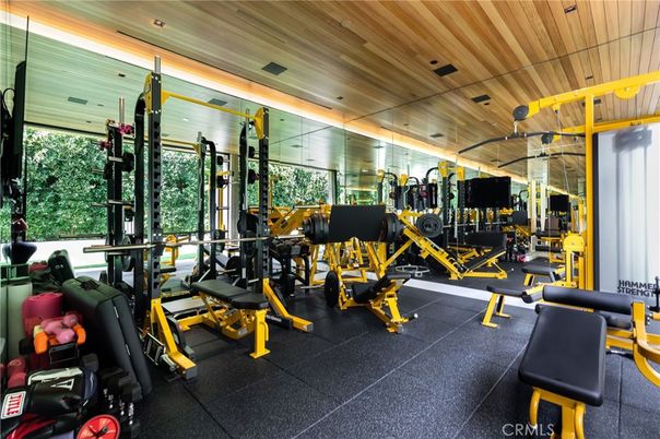 Fitness Equipment, Gym, Interior, Recessed Lighting, Wooden Ceilings