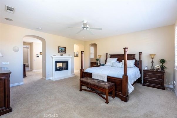 Bedroom, Fireplace, Interior