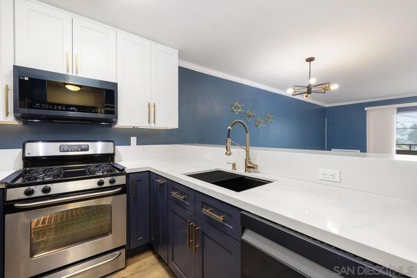 Interior, Kitchen, Pendant Lights, Stainless Steel Appliances, Wood Texture Flooring