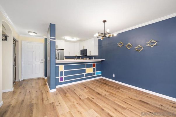 Interior, Kitchen, Pendant Lights, Stainless Steel Appliances, Wood Texture Flooring