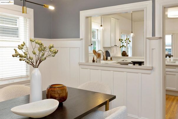 Interior, Kitchen, Pendant Lights, Wood Texture Flooring
