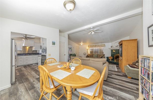 Dining room, Interior, Kitchen, Living room, Stainless Steel Appliances, Wood Texture Flooring