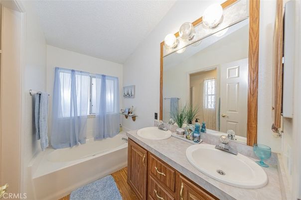 Bathroom, Dual Sink Vanities, Interior, Wood Texture Flooring