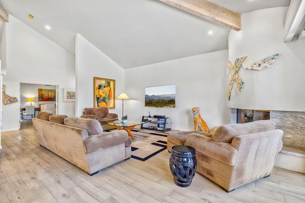 Interior, Living room, Recessed Lighting, Wooden Beams, Wood Texture Flooring