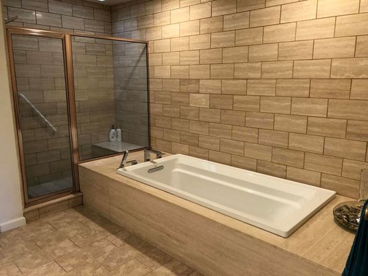 Bathroom, Glass Shower, Interior, Stone Walls