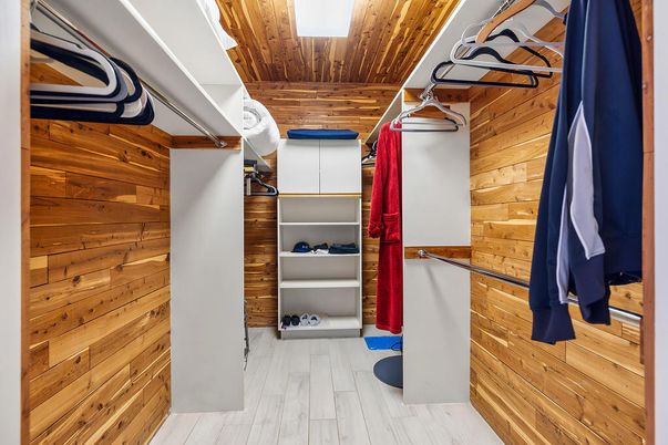 Interior, Walk-in Closets, Wood Texture Flooring, Wooden Walls