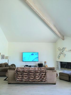 Fireplace, Interior, Living room, Wooden Beams, Wood Texture Flooring