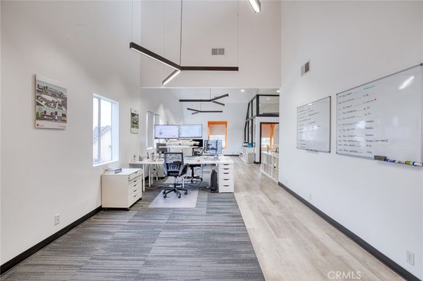 Home Office, Interior, Kitchen, Pendant Lights, Recessed Lighting, Wood Texture Flooring