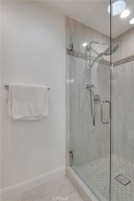 Bathroom, Glass Shower, Interior, Marble Walls, Recessed Lighting