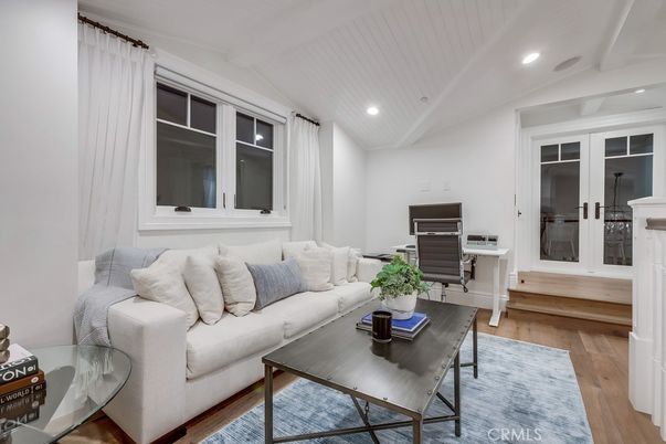 Home Office, Interior, Living room, Recessed Lighting, Wood Texture Flooring