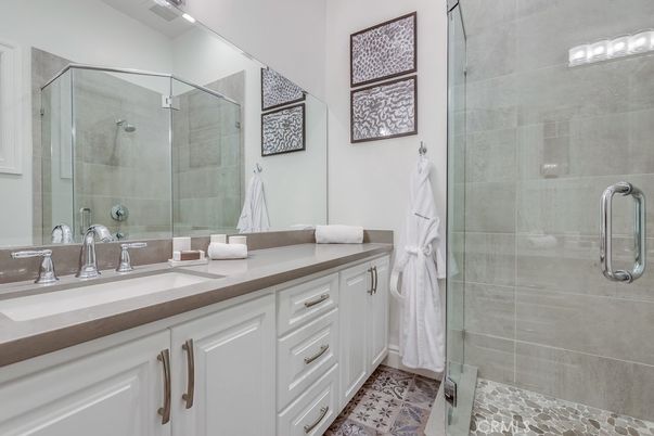 Bathroom, Dual Sink Vanities, Glass Shower, Interior