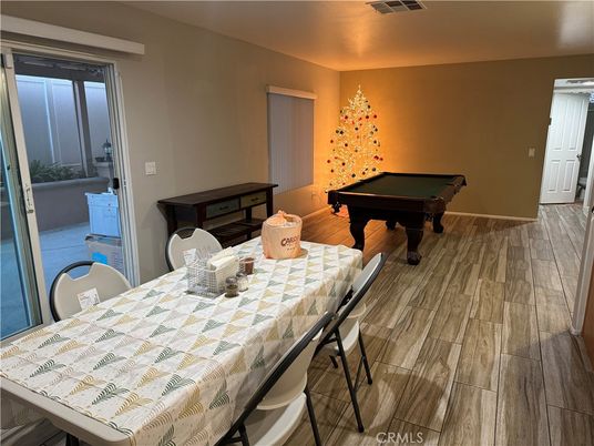 Billiard Table, Dining room, Game Room, Interior, Wood Texture Flooring