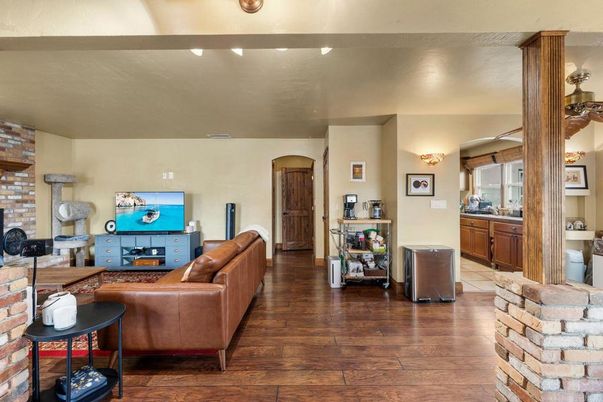 Fireplace, Interior, Living room, Stone Walls, Wood Texture Flooring