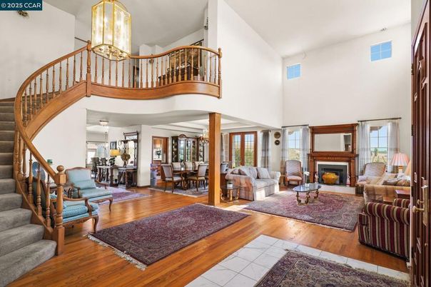 Chandelier, Dining room, Fireplace, Interior, Living room, Wood Texture Flooring