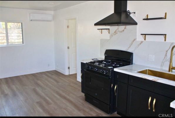 Interior, Kitchen, Marble Walls, Wood Texture Flooring