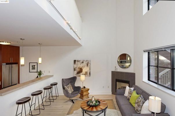 Fireplace, Interior, Living room, Pendant Lights, Wood Texture Flooring
