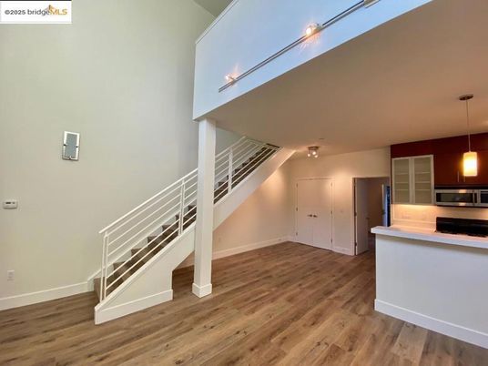 Interior, Kitchen, Pendant Lights, Stainless Steel Appliances, Wood Texture Flooring