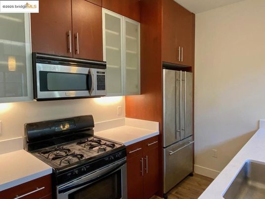 Interior, Kitchen, Stainless Steel Appliances, Wood Texture Flooring