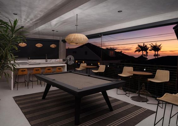 Billiard Table, Game Room, Interior, Pendant Lights