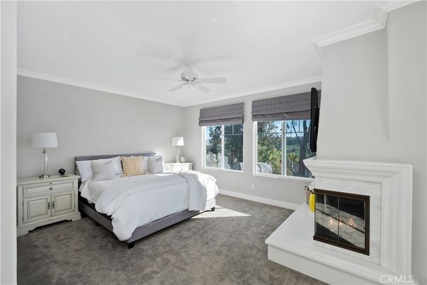 Bedroom, Fireplace, Interior