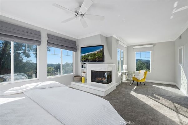 Bedroom, Fireplace, Interior
