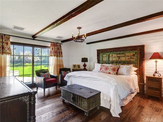 Bedroom, Chandelier, Interior, Pendant Lights, Wood Texture Flooring