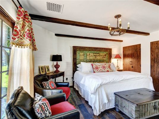 Bedroom, Chandelier, Interior, Wood Texture Flooring