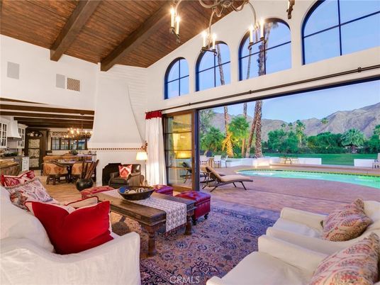 Dining room, Fireplace, Interior, Living room, Pool, Wooden Beams, Wooden Ceilings