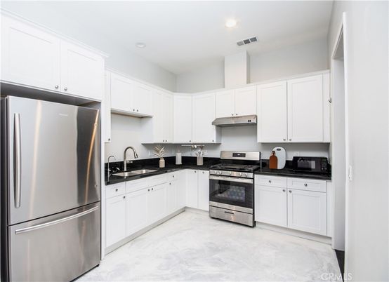 Interior, Kitchen, Marble, Recessed Lighting, Stainless Steel Appliances
