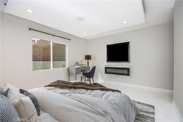 Bedroom, Fireplace, Home Office, Interior, Recessed Lighting