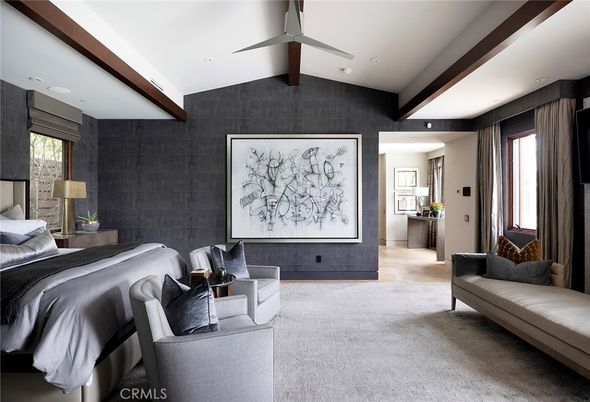 Bedroom, Interior, Recessed Lighting, Wooden Beams
