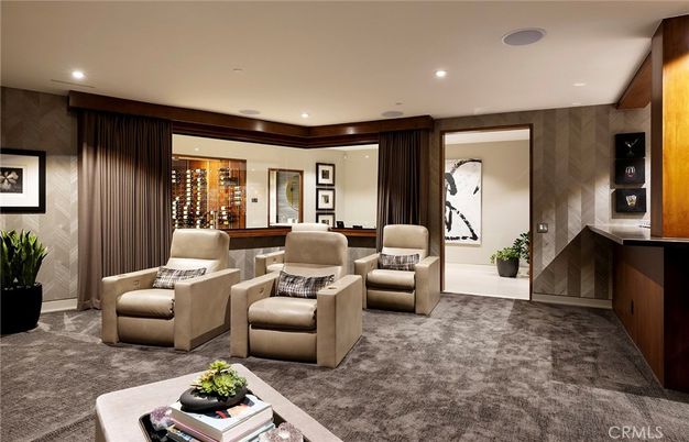 Interior, Living room, Projection Screen, Recessed Lighting, Theatre Room