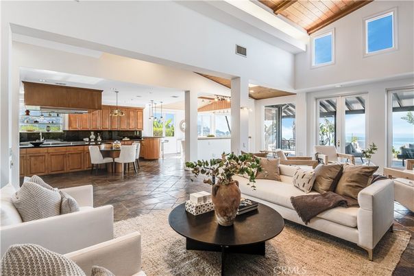 Dining room, Interior, Kitchen, Living room, Pendant Lights, Water, Wooden Ceilings