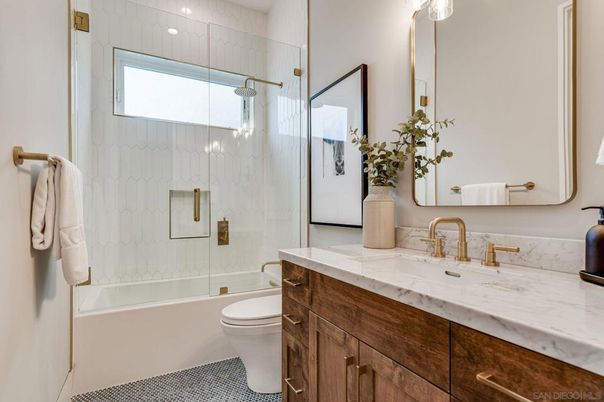 Bathroom, Glass Shower, Interior, Marble Walls