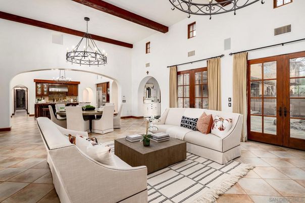 Chandelier, Dining room, Interior, Kitchen, Living room, Pendant Lights, Wooden Beams