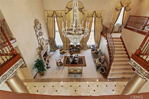 Chandelier, Fireplace, Interior, Living room