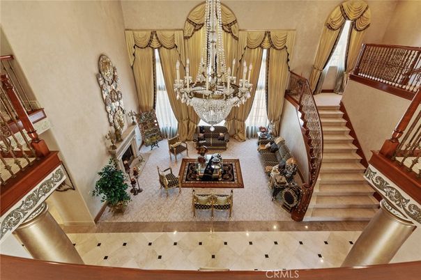 Chandelier, Fireplace, Interior, Living room