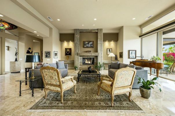 Fireplace, Interior, Living room, Piano, Recessed Lighting