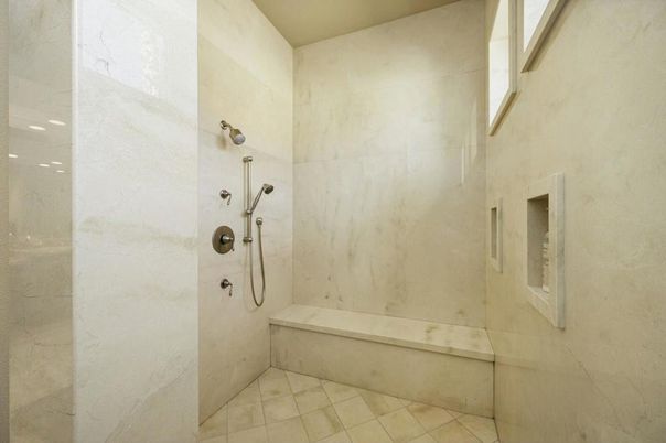 Bathroom, Glass Shower, Interior, Marble Walls