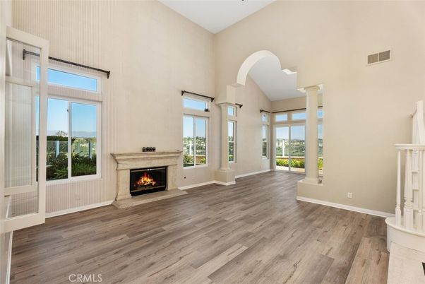 Empty room, Fireplace, Interior, Wood Texture Flooring