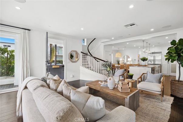 Interior, Kitchen, Living room, Pendant Lights, Recessed Lighting, Stainless Steel Appliances, Wood Texture Flooring